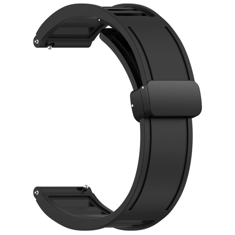 For Huawei Gt2 46Mm 22Mm Foldable Magnetic Buckle Silicone Watch Band(Black) - Image 2